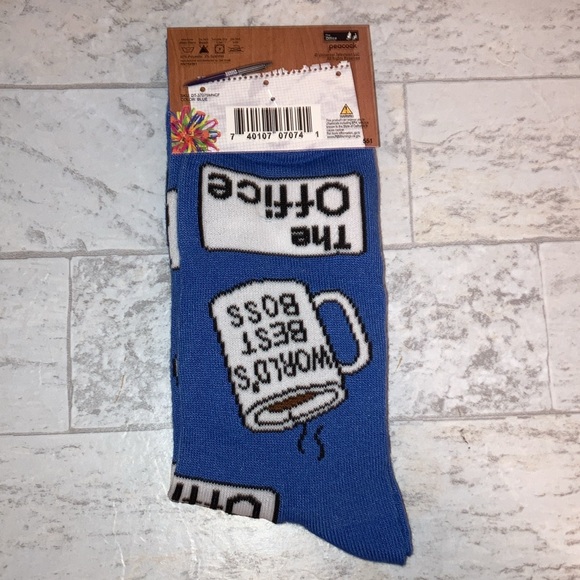 Men’s The Office Crew Length World’s Best Boss Coffee Mug Socks - Picture 2 of 4